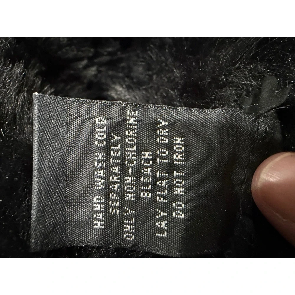 Steve Madden Faux Fur Beanie Womens OS Black New Pom Pom Winter Hat